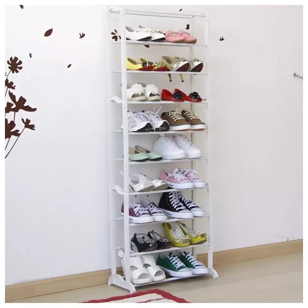 Органайзер - стойка для хранения обуви Amazing Shoe Rack на 30 пар (Белая)