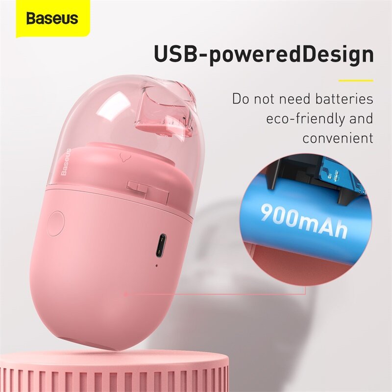 Пылесос автомобильный Baseus C2 Desktop Capsule Vacuum Cleaner (CRXCQC2-04) Pink - фото №18