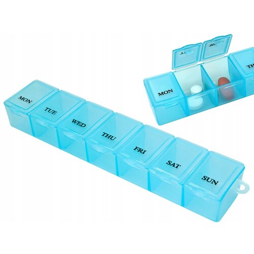контейнер 7 ячеек синий для хранения бисера таблетница на 7 дней органайзер для мелкой фурнитуры 9 х 9 х 2 см Контейнер для хранения лекарств на 7 дней/органайзер для бисера