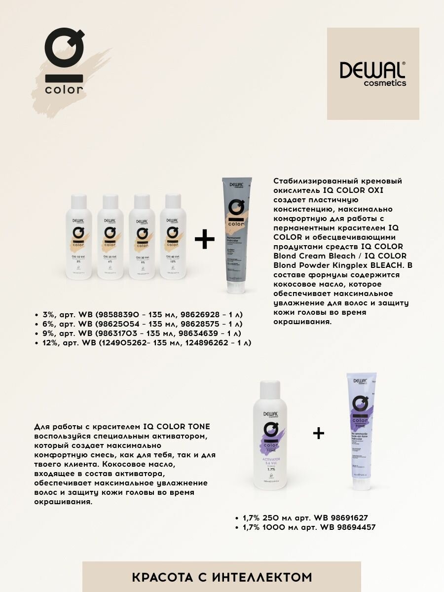 Обесцвечивающий крем IQ COLOR Blond Cream Bleach 7 DEWAL Cosmetics - фото №5