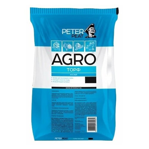 Торф PETER PEAT верховой кислый, линия агро, 130л
