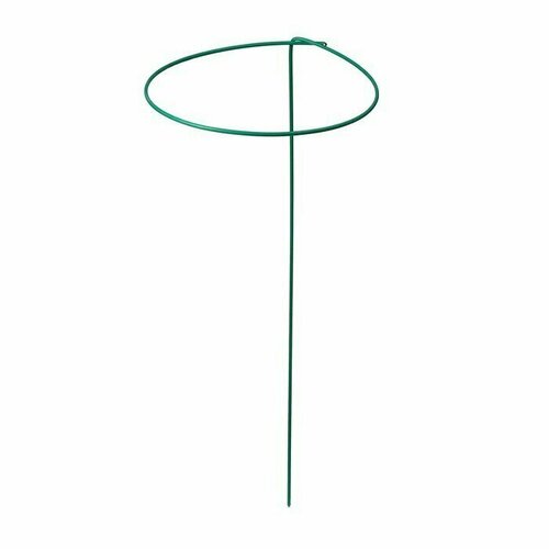 Кустодержатель для цветов, диаметр 30 см, высота70 см, ножка диаметр 0.3 см, металл, зелёный