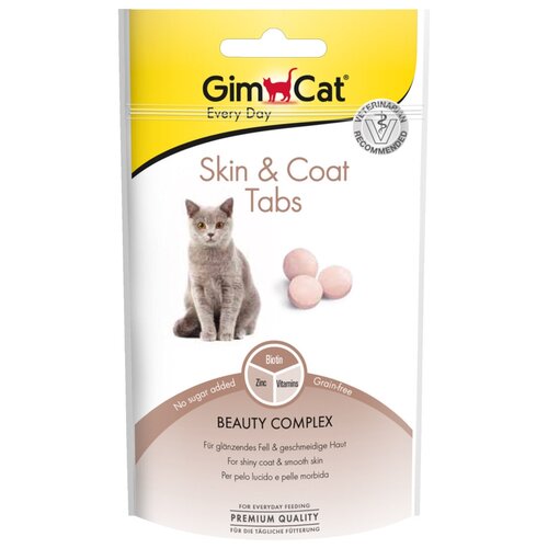 Добавка в корм GimCat Skin & Coat Tabs  40 г