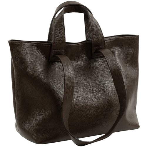 фото Сумка шоппер sefaro, фактура зернистая, коричневый