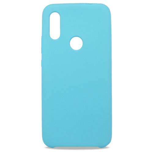 фото Силиконовый чехол для xiaomi redmi 7 и redmi y3 / silicone case для сяоми редми 7 и редми у3 / с бархатистым покрытием внутри (голубой) pastila