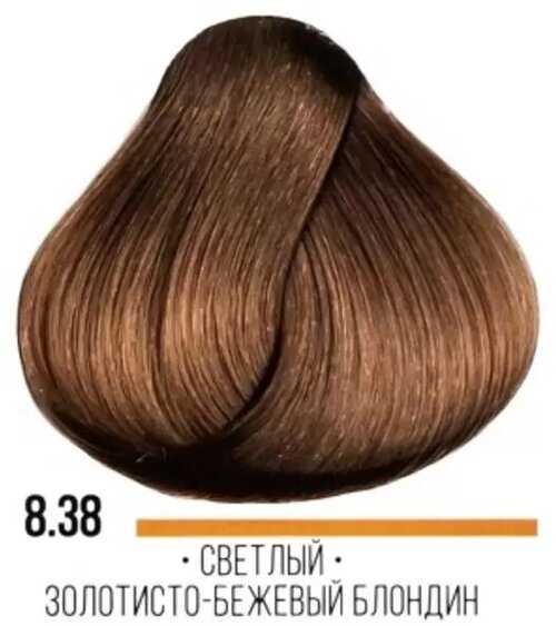 Kaaral AAA стойкая крем-краска для волос, 8.38 светлый золотисто-бежевый блондин