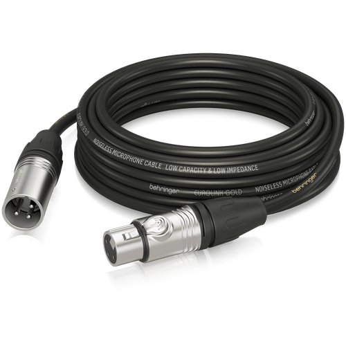 Behringer GMC-1000 микрофонный кабель XLR female — XLR male, 10.0 м, 2 x 0.22 mm², диаметр 6 мм, черный кабель rockdale xlr jack 6 3 mm xj001 2 м 1 шт черный