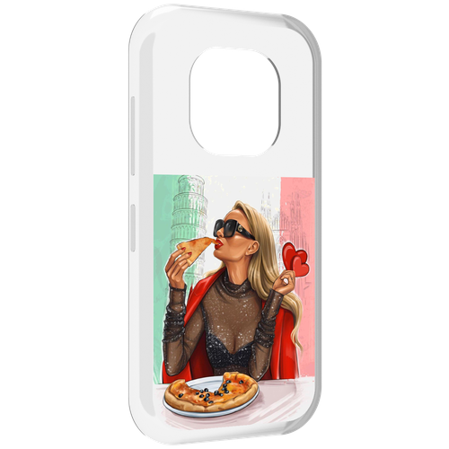 Чехол MyPads любительница-пиццы женский для Doogee V20 задняя-панель-накладка-бампер