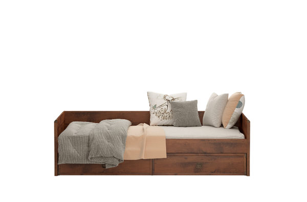 БРВ-Мебель Кровать односпальная с ящиком шириной 90 см Индиана JLOZ1S 90 дуб саттер