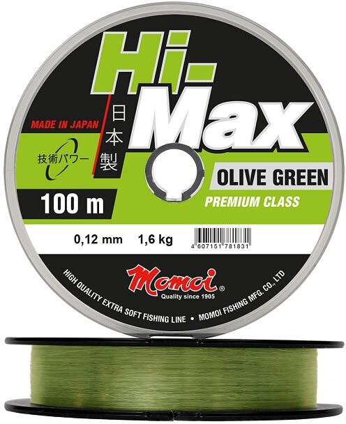 Леска Momoi Hi-Max Olive Green 100м 0.35мм 13кг