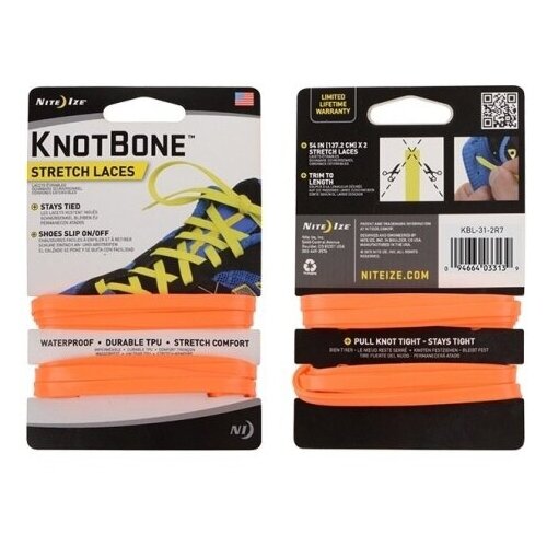 фото Шнурки nite ize knotbone stretch laces bright orange