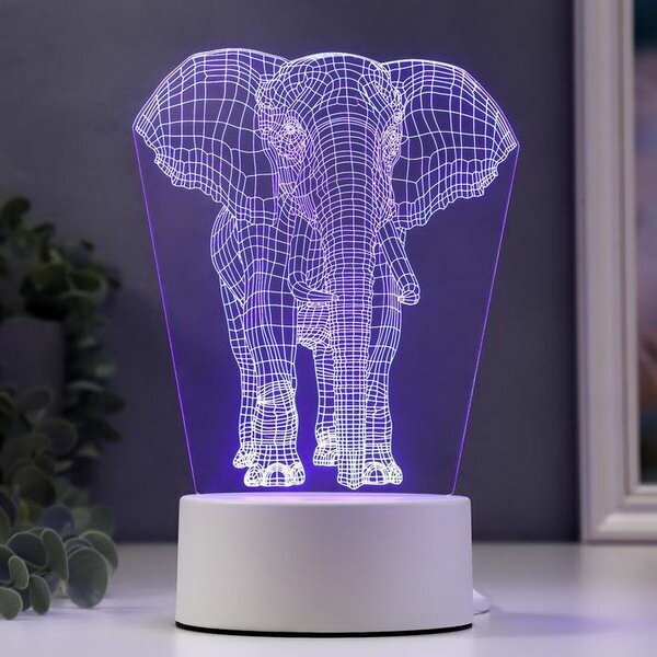 Светильник "Слон" LED RGB от сети 9.5х12.5х19см