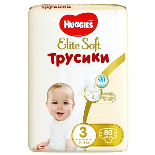 фото Huggies elite soft трусики 3 (6-11 кг) 80 шт.