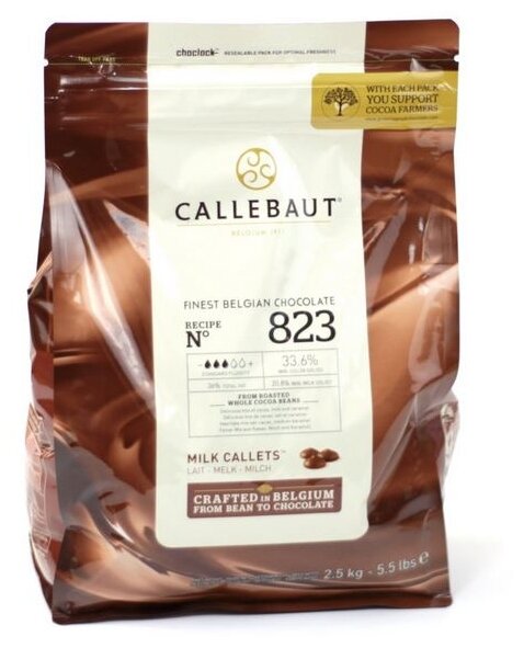 Callebaut №823 молочный, 33.6% какао 2500 г