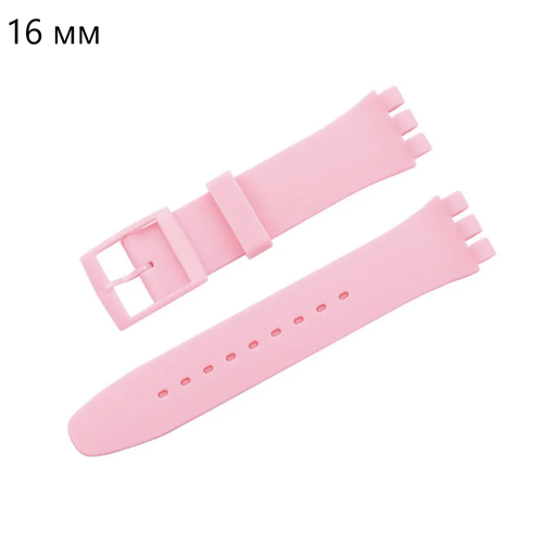 Ремешок swatch, фактура матовая, размер 16, розовый ремешок swatch фактура матовая размер 16 серый бесцветный