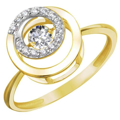 фото Эстет кольцо с 15 фианитами из жёлтого золота 01к1311852р, размер 19.5