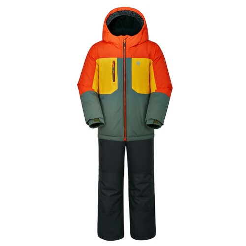 Комплект с полукомбинезоном GUSTI зимний, водонепроницаемый, карманы, несъемный капюшон, ветрозащита, светоотражающие элементы, манжеты, внутренний карман, подкладка, размер 6Х/119, оранжевый