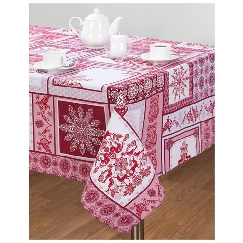 фото Скатерть из рогожки "арт дизайн"; метелица бордовый; размер: 150 х 260 артдизайн