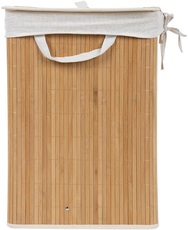 Бамбуковая корзина с ручками по бокам и откидной крышкой, размер: 35*35*50см