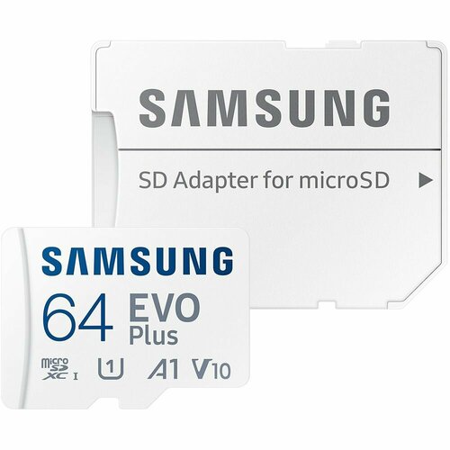 Карта памяти Samsung Evo Plus microSDXC U1 Class 10 64GB с адаптером