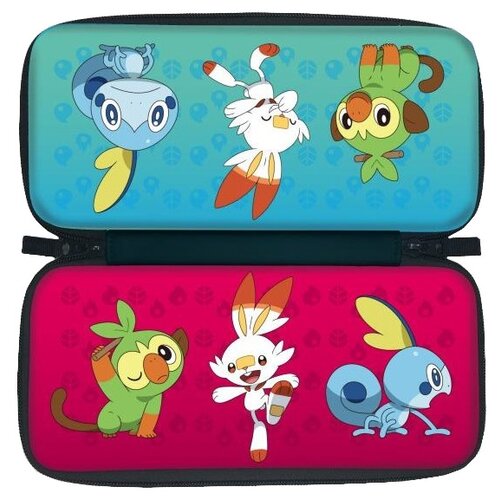 фото Hori защитный чехол hard pouch pokémon sword & shield edition для консоли nintendo switch (nsw-219u) красный/голубой