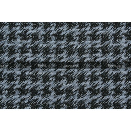 Ткань Жаккард-стрейч Chanel Pied-de-Poule маренго с чёрным гусиная лапка, ш138см, 0,5 м