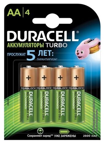 DURACELL Аккумуляторы никель_металлгидридные AA HR6 2400mAh 4шт