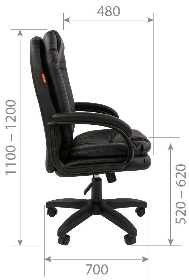 Офисное кресло, кресло руководителя CHAIRMAN 668 в черном пластике, экокожа, черный - фотография № 7
