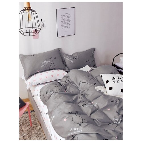 фото Постельное белье goodnight сатин делюкс 70 с компаньоном 2 сп. с евро (с нав. 50х70)