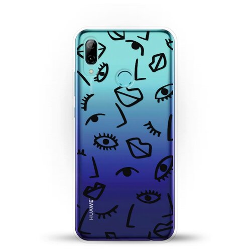 фото Силиконовый чехол глаза и губы на huawei p smart (2019) andy & paul