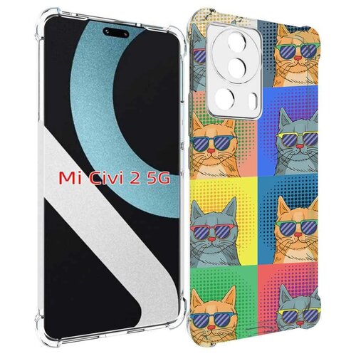Чехол MyPads разноцветные-коты для Xiaomi Civi 2 задняя-панель-накладка-бампер чехол mypads красно синие коты для xiaomi civi 2 задняя панель накладка бампер
