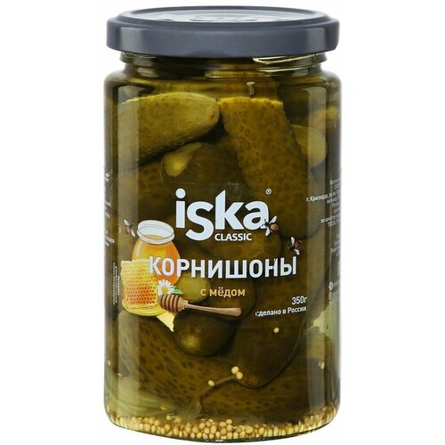 Огурцы маринованные iska корнишоны с медом, 350 г, 5 шт