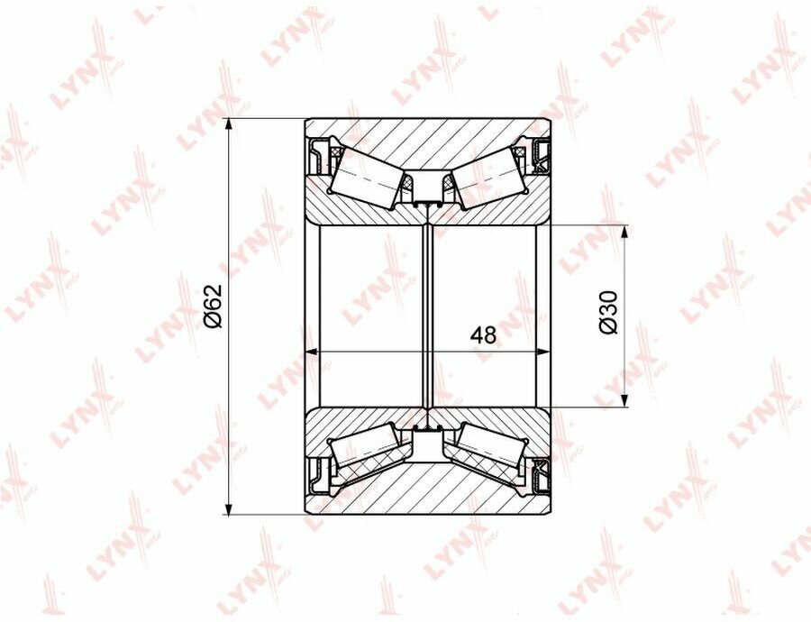 Подшипник ступицы задний LYNXauto WB-1318