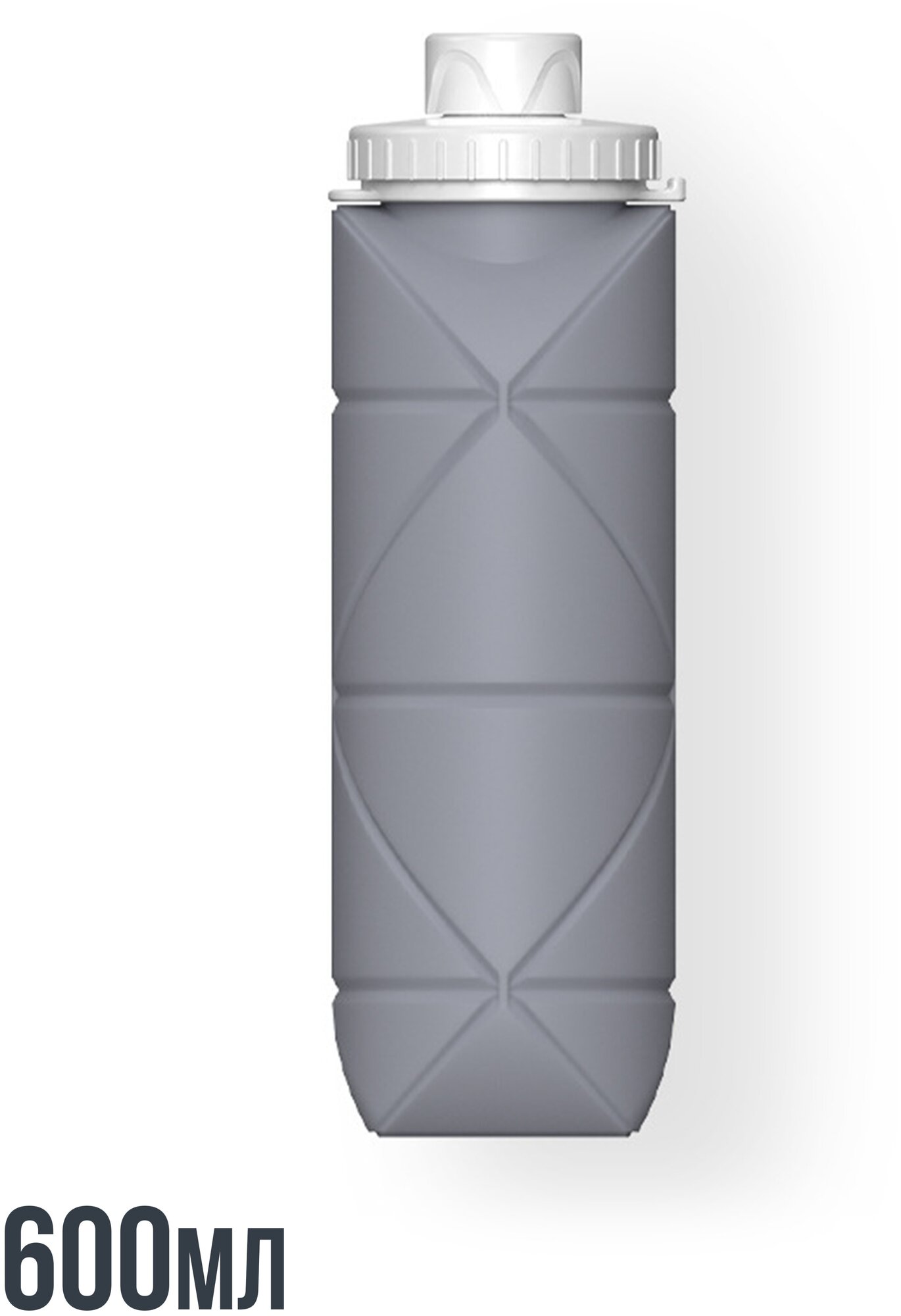 фото Силиконовая бутылка для воды 600мл / Складная бутылка / Бутылка для походов /