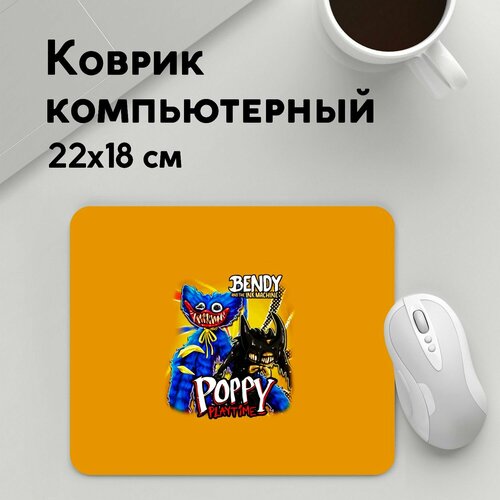 Коврик для мышки прямоугольный 220x180x3мм / Poppy Playtime / Геймерам / POPPY PLAYTIME AND BENDY AND THE INK MACHINE