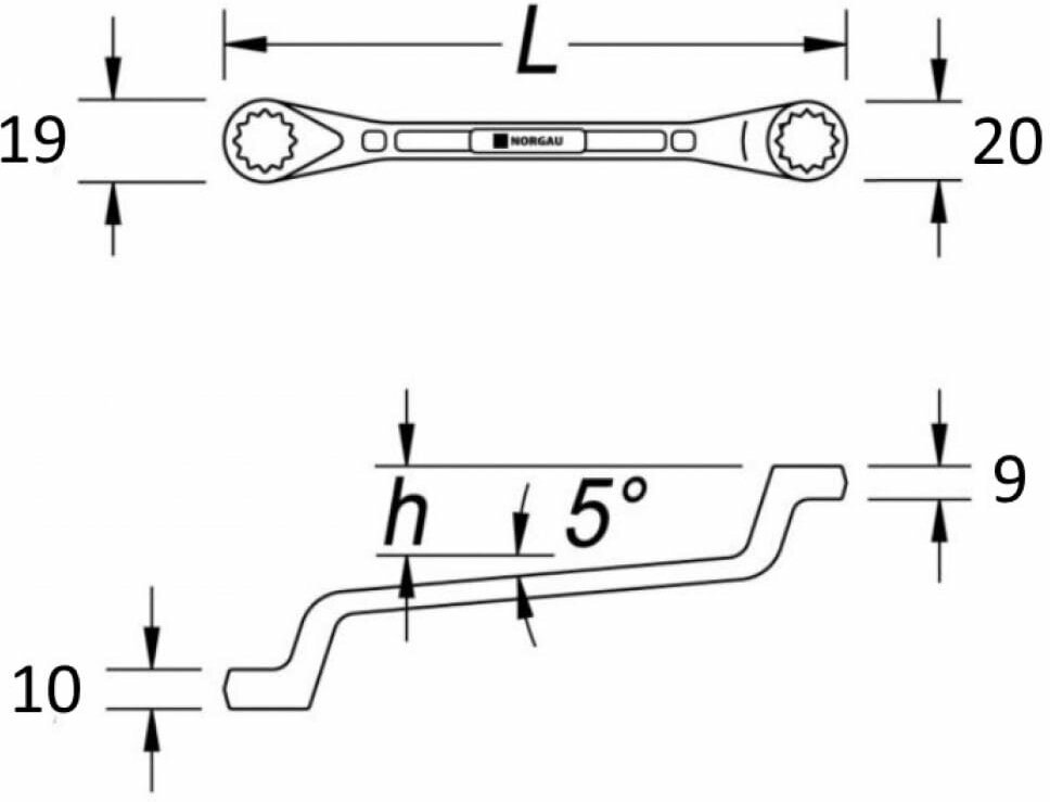 Двусторонний накидной ключ NORGAU - фото №4