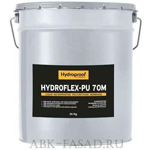 HydroFlex-PU 70M 25 кг, цвет белый, фасовка 25 кг гидроизоляция hydroflex 1 2 кг боларс 00000027342