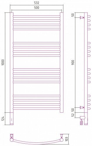 Полотенцесушитель электрический Сунержа Богема 3.0 выгнутая 1000х500 МЭМ левый Шампань - фотография № 9