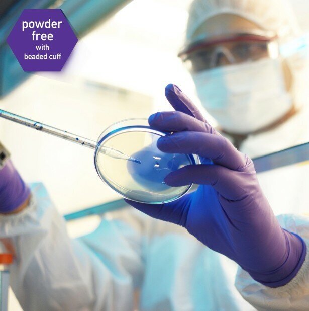 Перчатки нитриловые лабораторные Kimtech Purple Nitrile Gloves, цвет: фиолетовый, размер XS, 100 шт. (50 пар)
