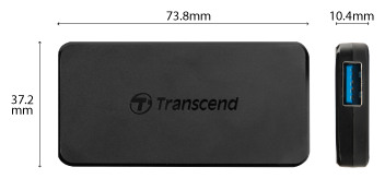 USB-концентратор Transcend TS-HUB2K, разъемов: 4, черный