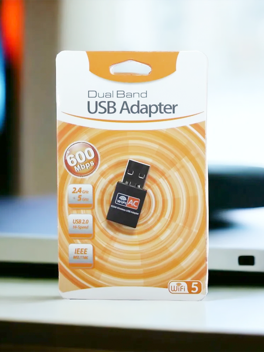 WiFi Адаптер для компьютера USB вайфай приемник 5G 2.4G 600 Мбит/с wi-fi — фото 1
