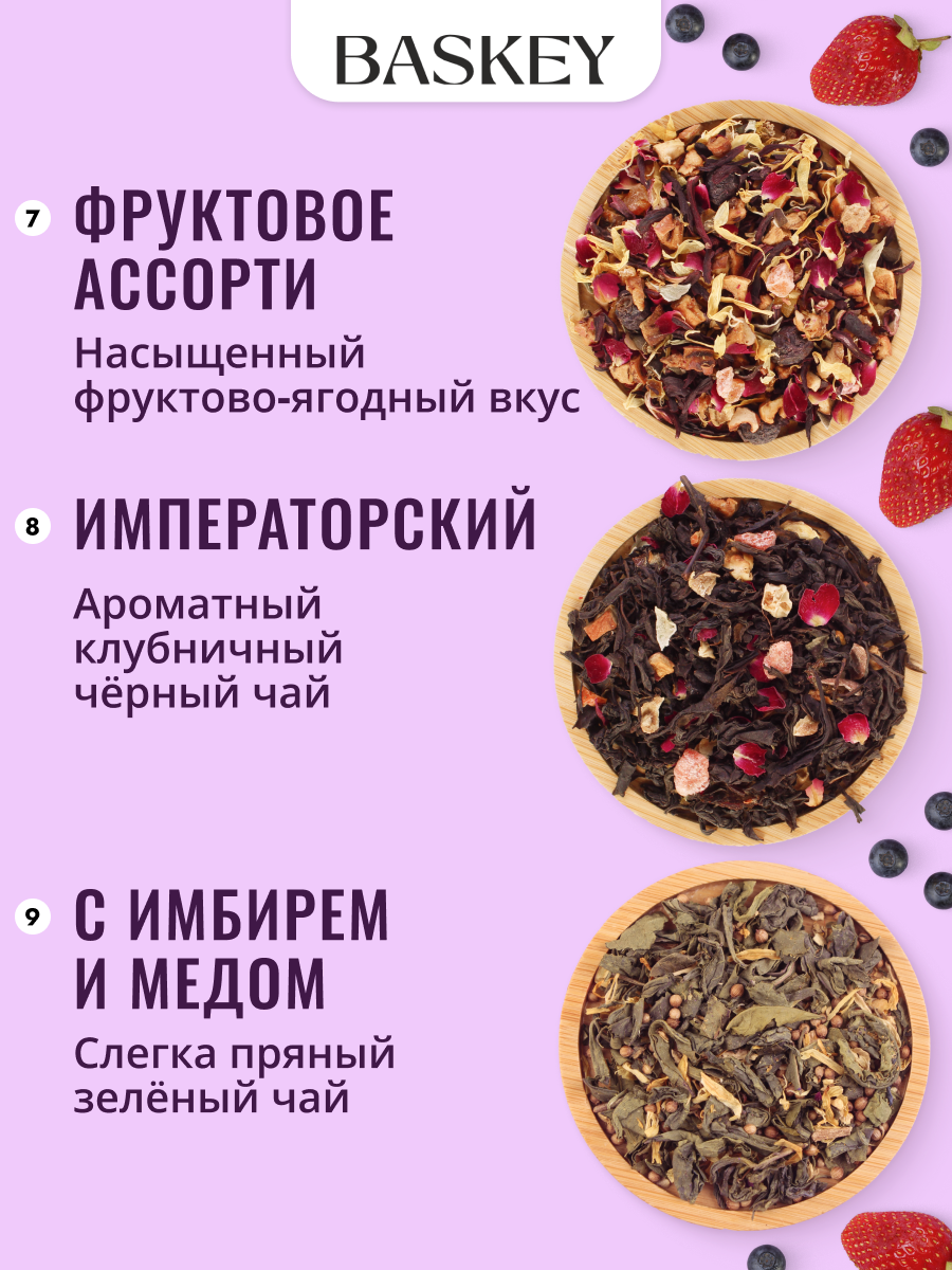 Подарочный набор листового чая, ассорти: черный, зеленый, молочный улун, пуэр — фото 1