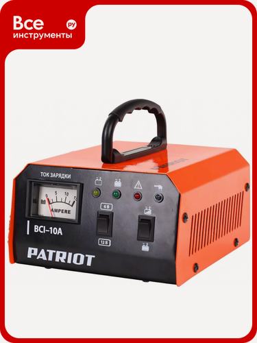 Изображение товара Зарядное устройство Patriot 10A для зарядки автомобильных аккумуляторов компактного размера