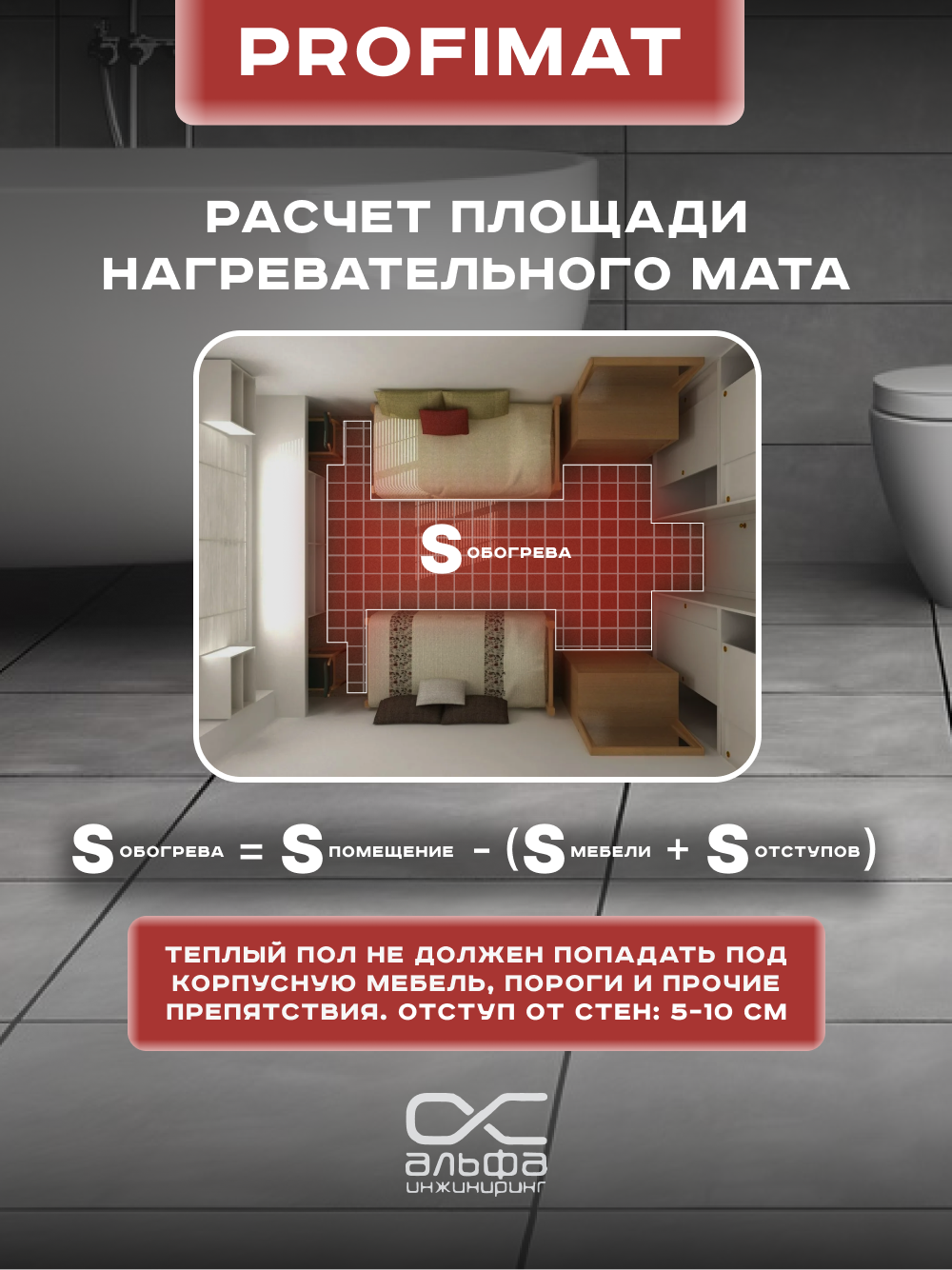 Теплый пол Теплолюкс ProfiMat 3,5 кв. м./630 Вт Мат нагревательный под плитку — фото 1