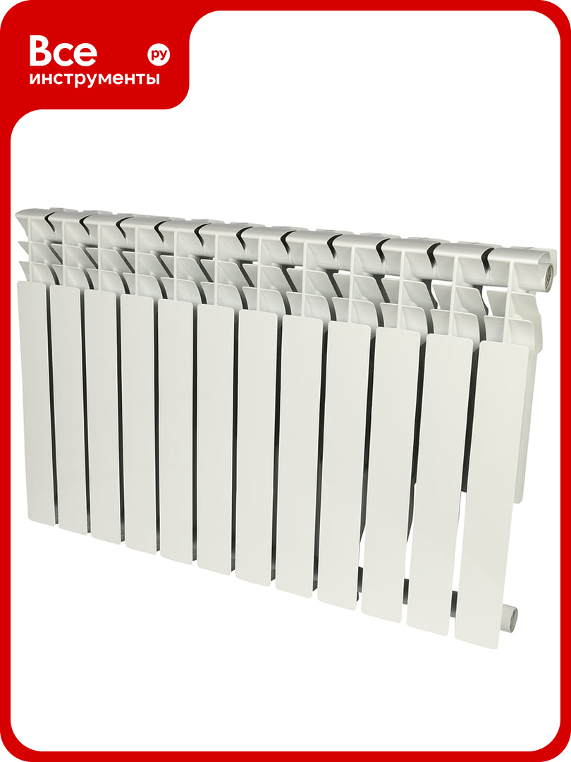 Алюминиевый радиатор ROMMER Plus 500 12 секций RAL9016 89567