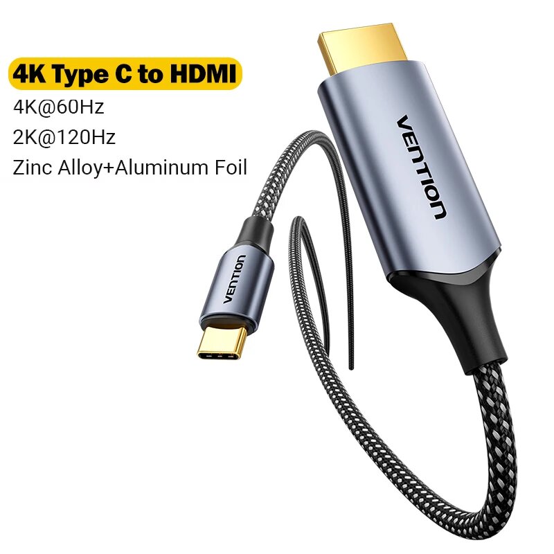Vention USB C HDMI кабель, 4k Type C to HDMI, 1M