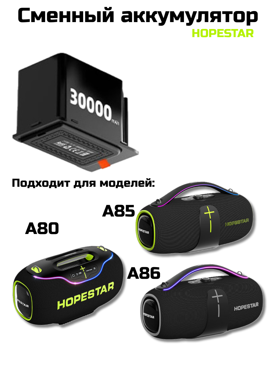 Съемный сменный аккумулятор для колонки Hopestar