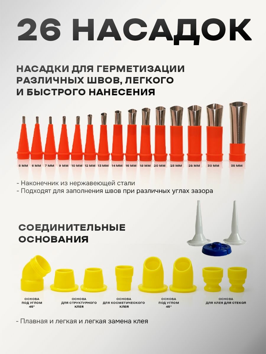 Пистолет для герметика аккумуляторный TOOLARD TYSG-2142 — фото 1
