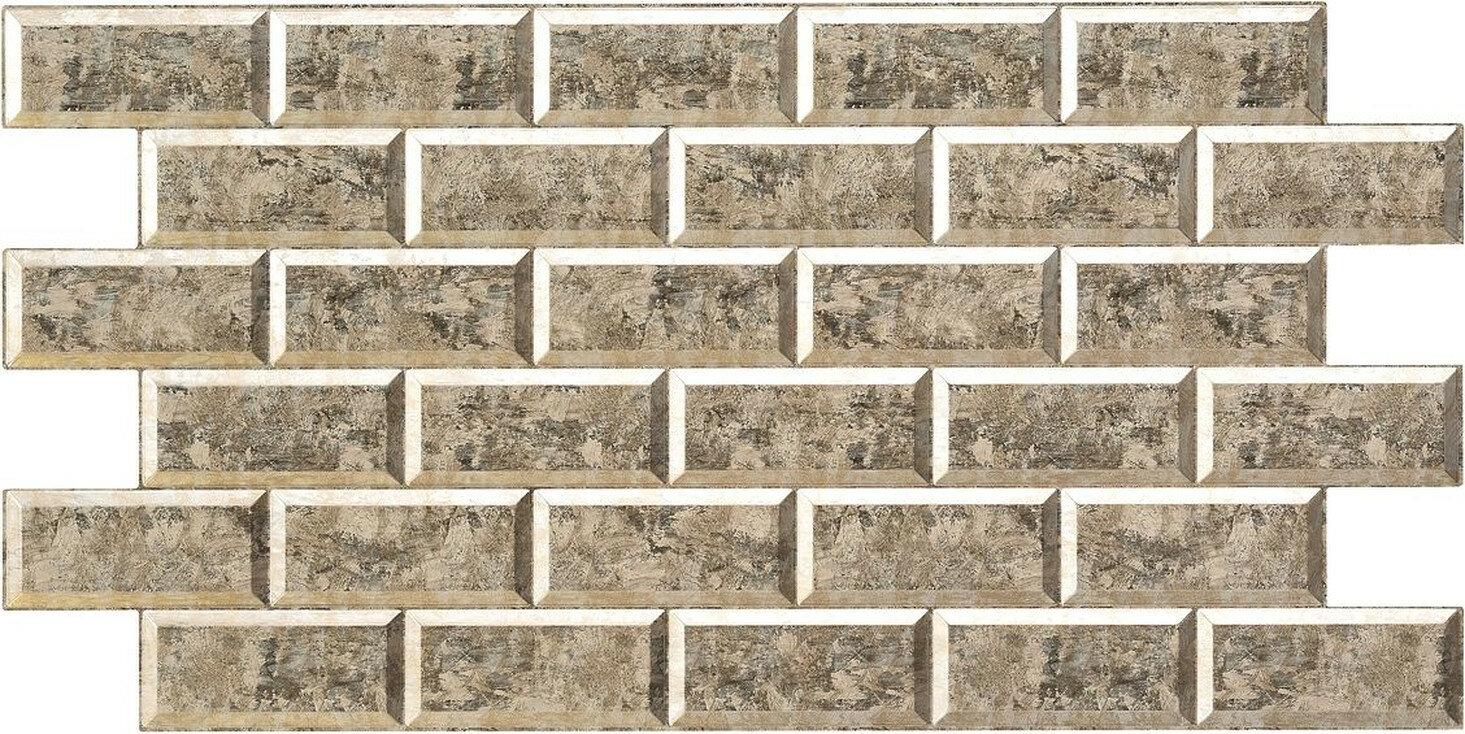 Панель ПВХ ИТ. Мрамор дизайн кирпич 962x484 см коричневая