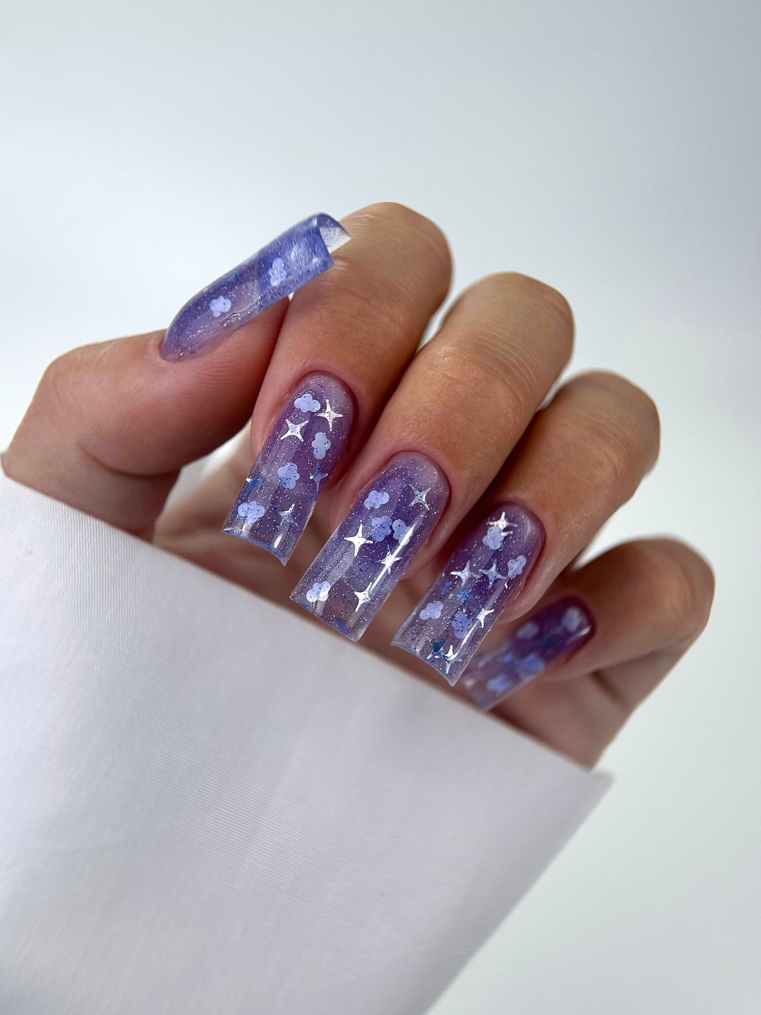 Витражный гель-лак для ногтей с глиттером, Afterparty № 257 от Mooz, прозрачно-синий, 5 г — фото 1